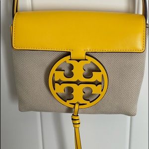 Tory Burch Miller Canvas Crossbody, Lemon Drop